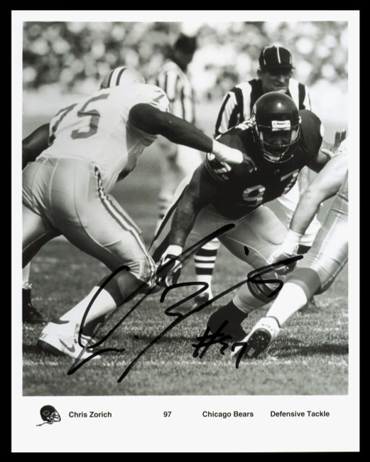 Chris Zorich Autographed 8x10 Photo Chicago Bears SKU #230387