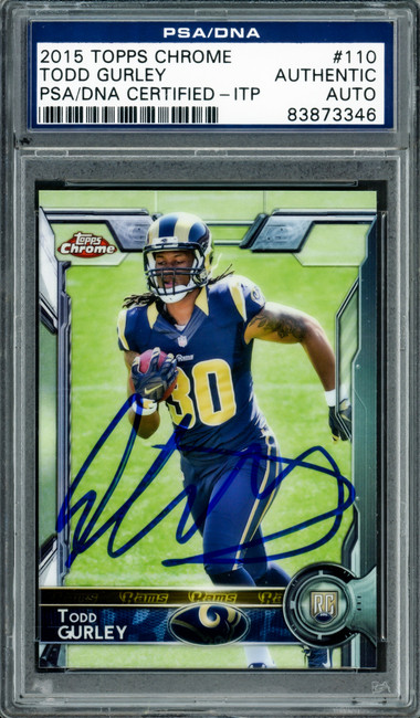 Todd Gurley Autographed 2015 Topps Chrome Rookie Card #110 St. Louis Rams PSA/DNA #83873346