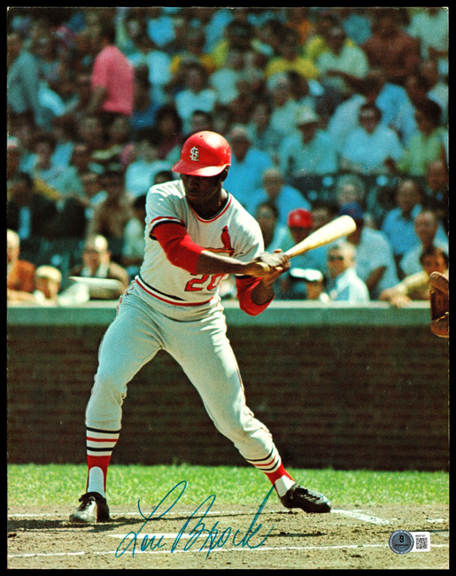 Lou Brock Autographed 11X14 Photo St. Louis Cardinals Thick Cardboard Beckett BAS QR #BM37167 Lou Brock Autographed 11X14 Photo St. Louis Cardinals Thick Cardboard Beckett BAS QR #BM37167