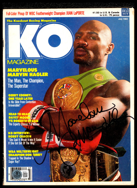 Marvelous Marvin Hagler Autographed Magazine Beckett BAS QR #BM37201 Marvelous Marvin Hagler Autographed Magazine Beckett BAS QR #BM37201