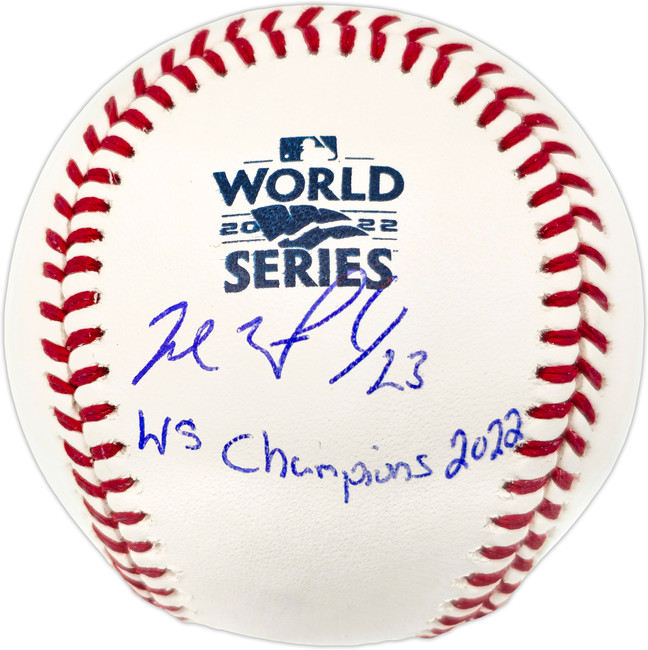 Michael Brantley Autographed Official 2022 World Series Logo Baseball Houston Astros "WS Champions 2022" Beckett BAS Witness #W722657 Michael Brantley Autographed Official 2022 World Series Logo Baseball Houston Astros "WS Champions 2022" Beckett BAS Witness #W722657