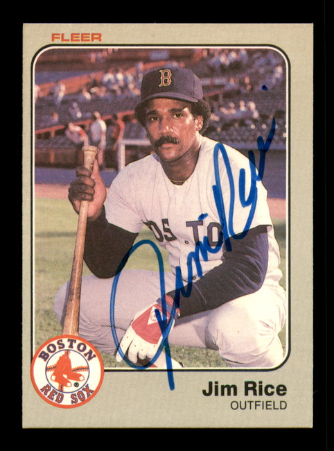 Jim Rice Autographed 1983 Fleer Card #194 Card Boston Red Sox SKU #241239