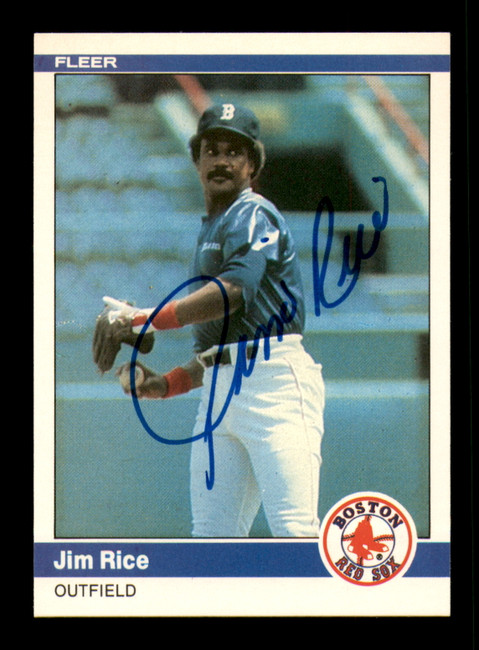 Jim Rice Autographed 1984 Fleer Card #408 Card Boston Red Sox SKU #241252