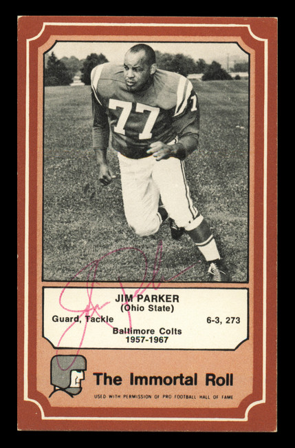 Jim Parker Autographed 1975 Fleer Card #65 Baltimore Colts SKU #240967