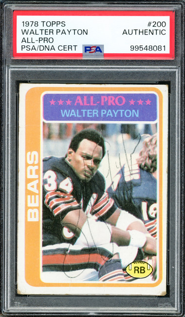 Walter Payton Autographed 1978 Topps Card #200 Chicago Bears PSA/DNA #99548081