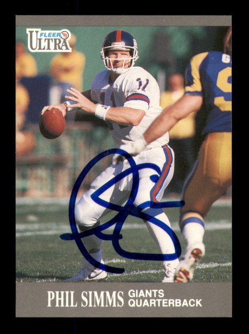 Phil Simms Autographed 1991 Fleer Ultra Card #223 New York Giants SKU #242202