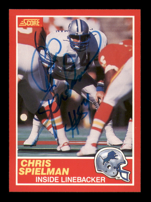 Chris Spielman Autographed 1989 Score Card #167 Detroit Lions SKU #241665