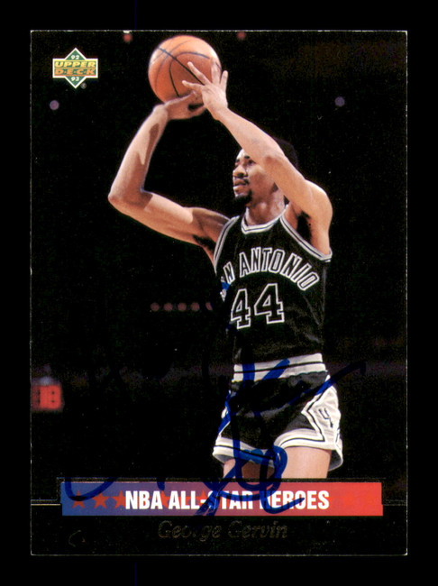 George Ice Gervin Autographed 1992-93 Upper Deck Card #6 San Antonio Spurs SKU #242030