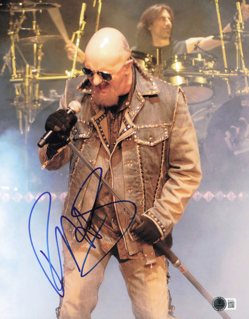 Rob Halford Autographed 11x14 Photo Judas Priest Beckett BAS QR #AE31743 Rob Halford Autographed 11x14 Photo Judas Priest Beckett BAS QR #AE31743