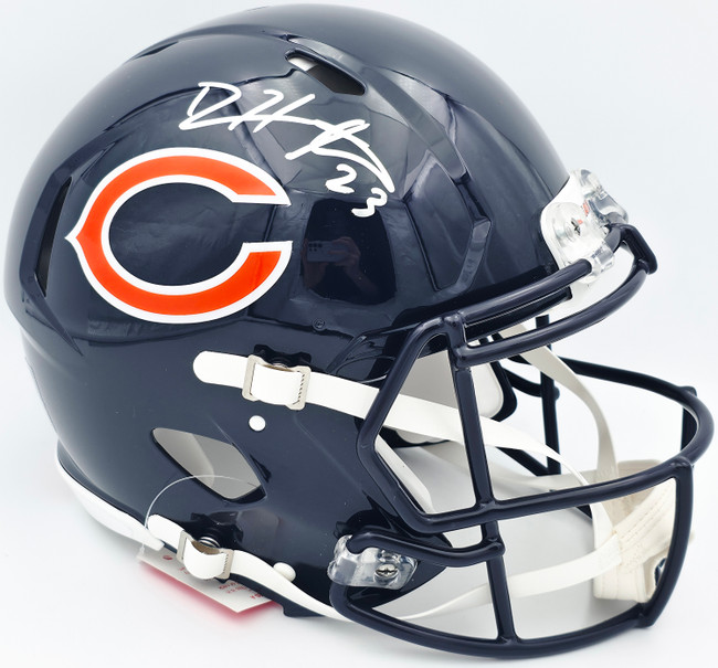 Devin Hester Autographed Chicago Bears Blue Full Size Authentic Speed Helmet Beckett BAS QR #BS45045
