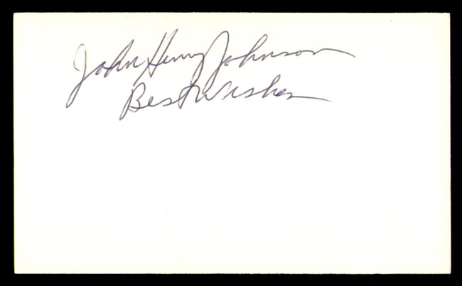 John Henry Johnson Autographed 3x5 Index Card Pittsburgh Steelers "Best Wishes" SKU #248520