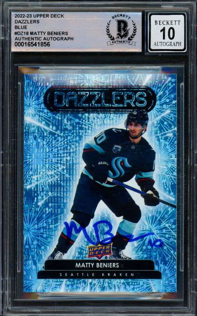 Matty Beniers Autographed 2022-23 Upper Deck Dazzlers Blue Rookie