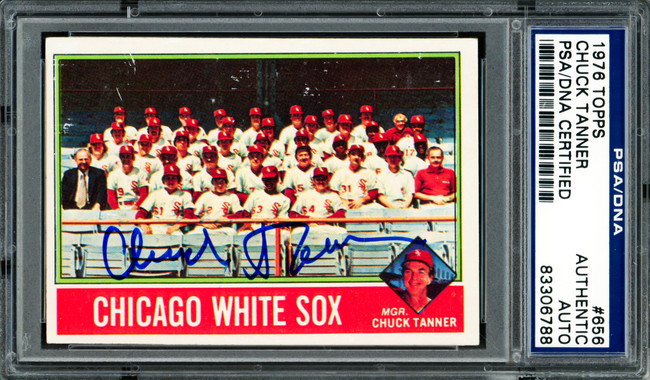 Chuck Tanner Autographed 1976 Topps Card #656 Chicago White Sox PSA/DNA #83306788