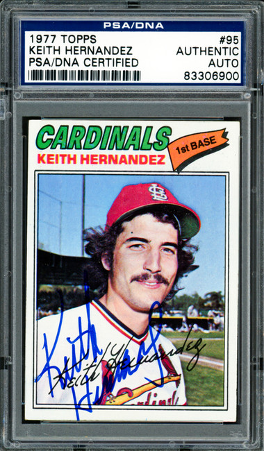 Keith Hernandez Autographed 1977 Topps Card #95 St. Louis Cardinals PSA/DNA #83306900