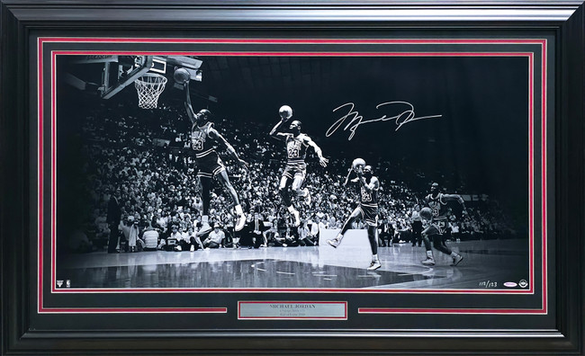Michael Jordan Autographed Framed 18x36 'We Have Lift Off' Photo