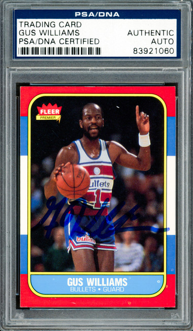 Gus Williams Autographed 1986-87 Fleer Card #124 Washington Bullets PSA/DNA #83921060