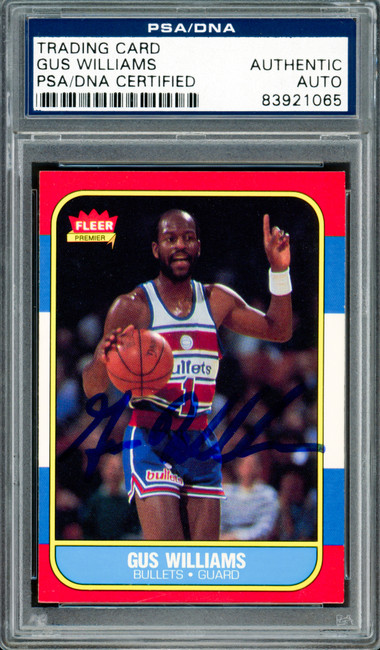 Gus Williams Autographed 1986-87 Fleer Card #124 Washington Bullets PSA/DNA #83921065