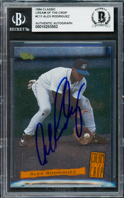 Alex Rodriguez Autographed 1994 Classic Card #C11 Seattle Mariners Beckett BAS #18283552