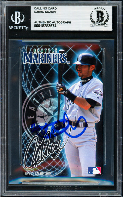 Ichiro Suzuki Autographed 2001 Teleca NTT Rookie Phone Card Seattle Mariners Beckett BAS #18283574