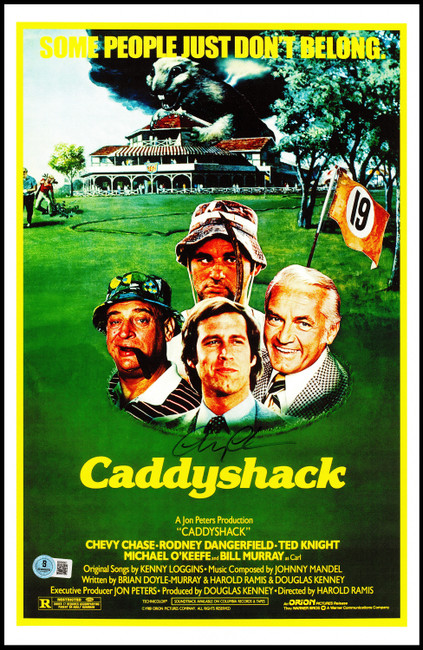 Chevy Chase Autographed Caddyshack 11x17 Movie Poster Photo Beckett BAS QR Stock #248832