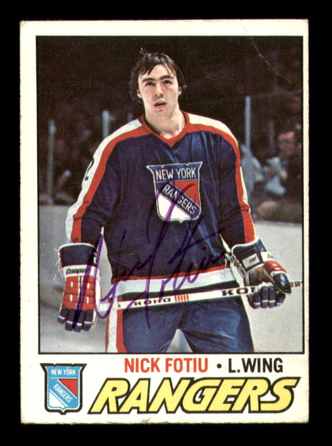 Nick Fotiu Autographed 1977-78 Topps Card #11 New York Rangers SKU #251354