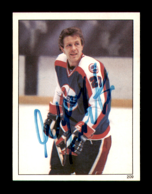 Willy Lindstrom Autographed 1982-83 Topps Stickers Card #209 Winnipeg Jets SKU #251460