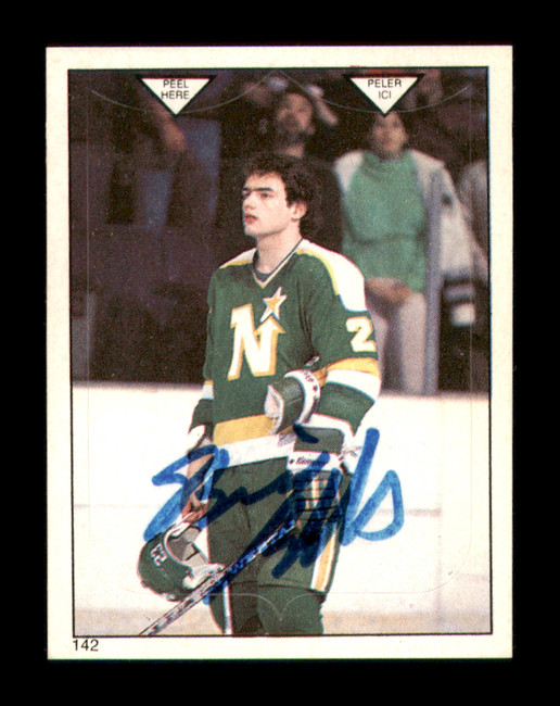 Brian Bellows Autographed 1983-84 O-Pee-Chee Stickers Card #142 Minnesota North Stars SKU #251509