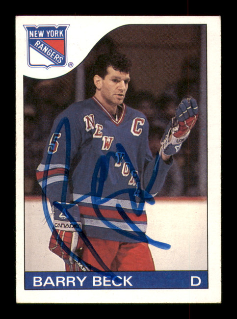 Barry Beck Autographed 1985-86 Topps Card #138 New York Rangers SKU #251161