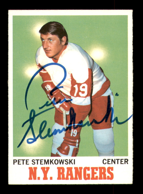 Pete Stemkowski Autographed 1970-71 Topps Card #25 New York Rangers SKU #251189