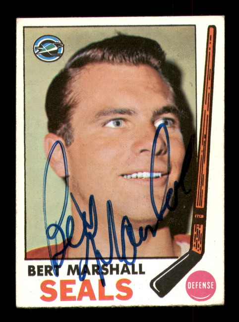 Bert Marshall Autographed 1969-70 Topps Card #80 California Golden Seals SKU #251203
