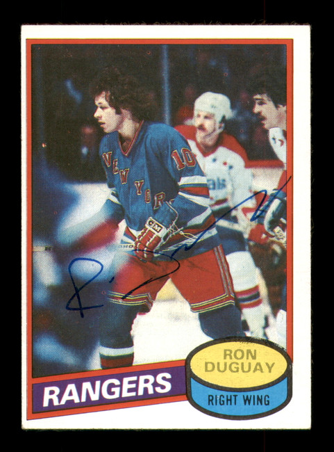 Ron Duguay Autographed 1980-81 Topps Card #37 New York Rangers SKU #251214