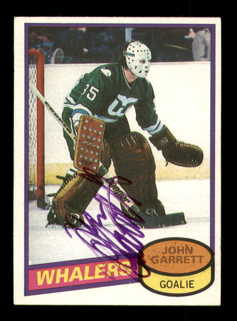 John Garrett Autographed 1980-81 Topps Card #77 Hartford Whalers SKU #251228