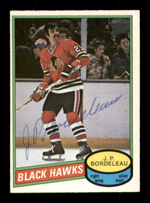 J.P. Bordeleau Autographed 1980-81 O-Pee-Chee Card #339 Chicago Blackhawks SKU #251257