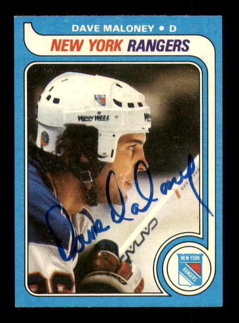 Dave Maloney Autographed 1979-80 Topps Card #159 New York Rangers SKU #251324