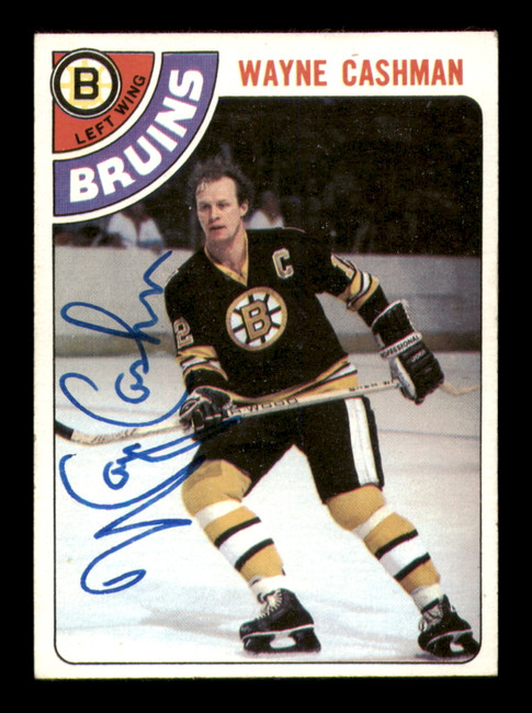 Wayne Cashman Autographed 1978-79 Topps Card #124 Boston Bruins SKU #251387