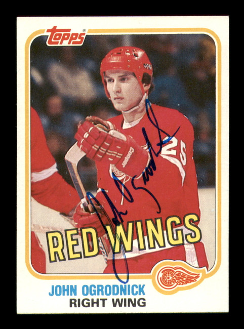 John Ogrodnick Autographed 1981-82 Topps Card #95 Detroit Red Wings SKU #251418