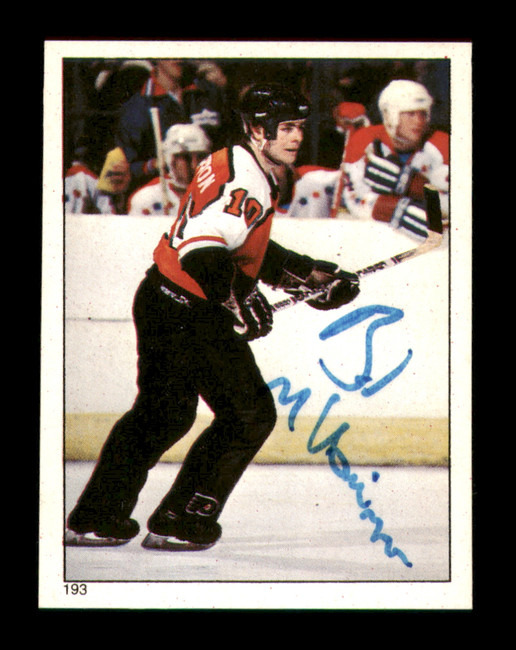 Brad McCrimmon Autographed 1983-84 Topps Stickers Card #193 Philadelphia Flyers SKU #251544
