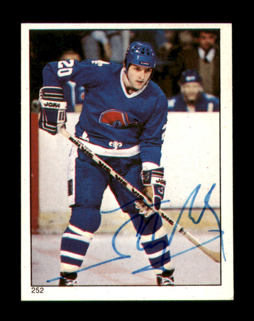 Anton Stastny Autographed 1983-84 Topps Stickers Card #252 Quebec Nordiques SKU #251562