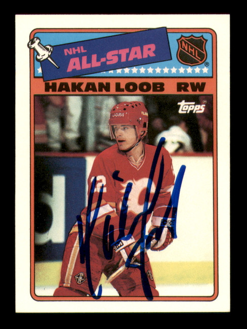 Hakan Loob Autographed 1988-89 Topps Stickers Card #3 Calgary Flames SKU #251603