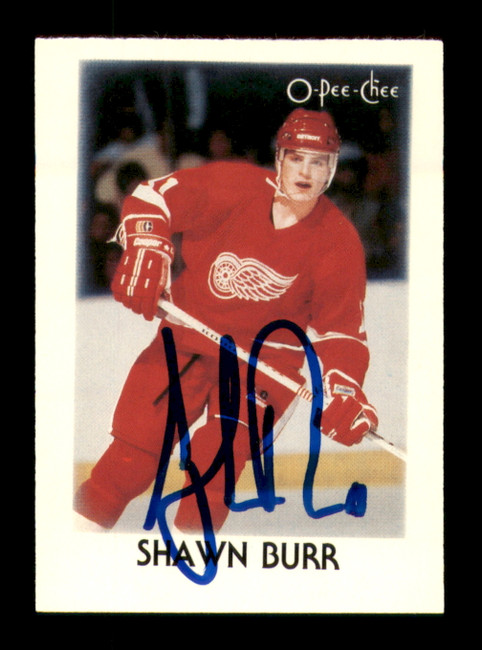 Shawn Burr Autographed 1987-88 O-Pee-Chee Minis Card #5 Detroit Red Wings SKU #251740