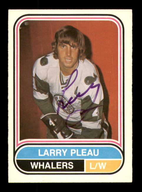 Larry Pleau Autographed 1975-76 O-Pee-Chee WHA Card #56 New England Whalers SKU #251785