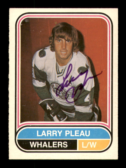 Larry Pleau Autographed 1975-76 O-Pee-Chee WHA Card #56 New England Whalers SKU #251786