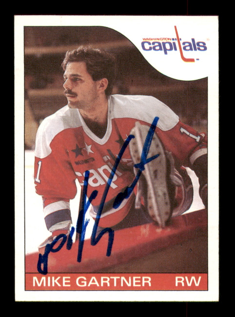 Mike Gartner Autographed 1985-86 Topps Card #46 Washington Capitals SKU #251122