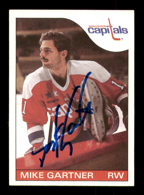 Mike Gartner Autographed 1985-86 Topps Card #46 Washington Capitals SKU #251124