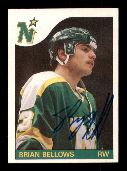 Brian Bellows Autographed 1985-86 Topps Card #50 Minnesota North Stars SKU #251127