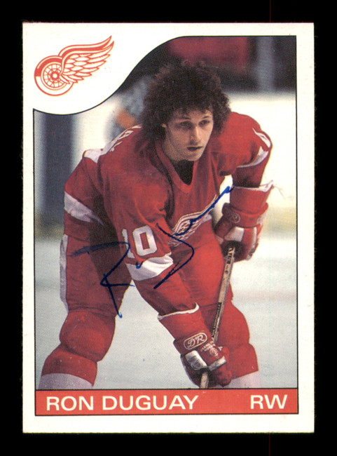 Ron Duguay Autographed 1985-86 Topps Card #116 Detroit Red Wings SKU #251150