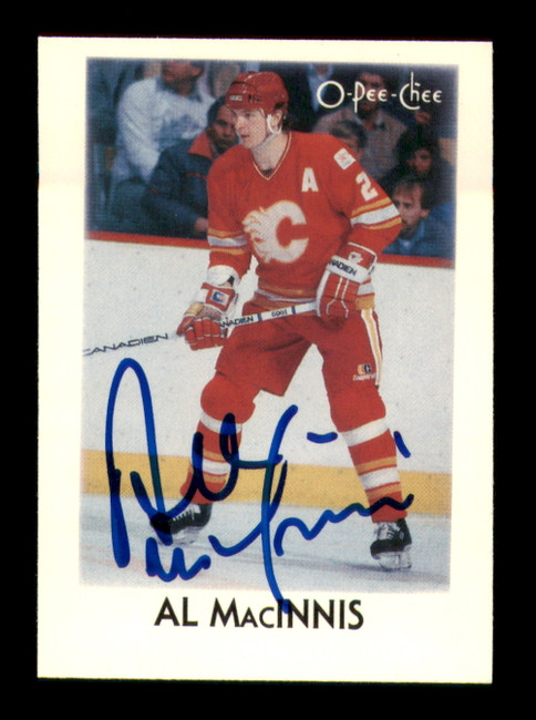 Al MacInnis Autographed 1987-88 O-Pee-Chee Minis Card #26 Calgary Flames SKU #251707