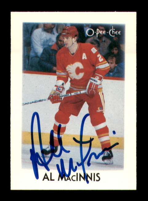 Al MacInnis Autographed 1987-88 O-Pee-Chee Minis Card #26 Calgary Flames SKU #251708