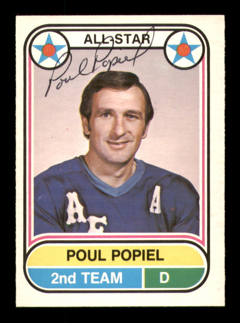Poul Popiel Autographed 1975-76 O-Pee-Chee WHA Card #68 Houston Aeros SKU #251795
