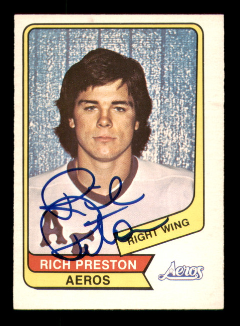 Rich Preston Autographed 1976-77 O-Pee-Chee WHA Card #115 Houston Aeros SKU #251926